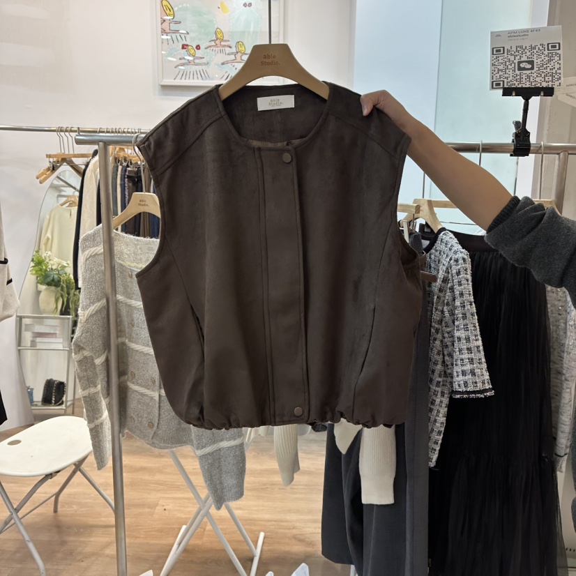 ABLESTUDIO東大門㊣代購女士新品職業人氣推薦時尚馬甲絨面革ABLESTUDIO馬甲圖色2