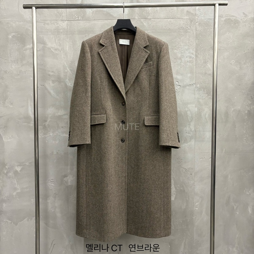 MUTE-P韓國代購㊣女士新品休閑時尚25秋冬人氣職業中長款大衣MUTE中長款大衣