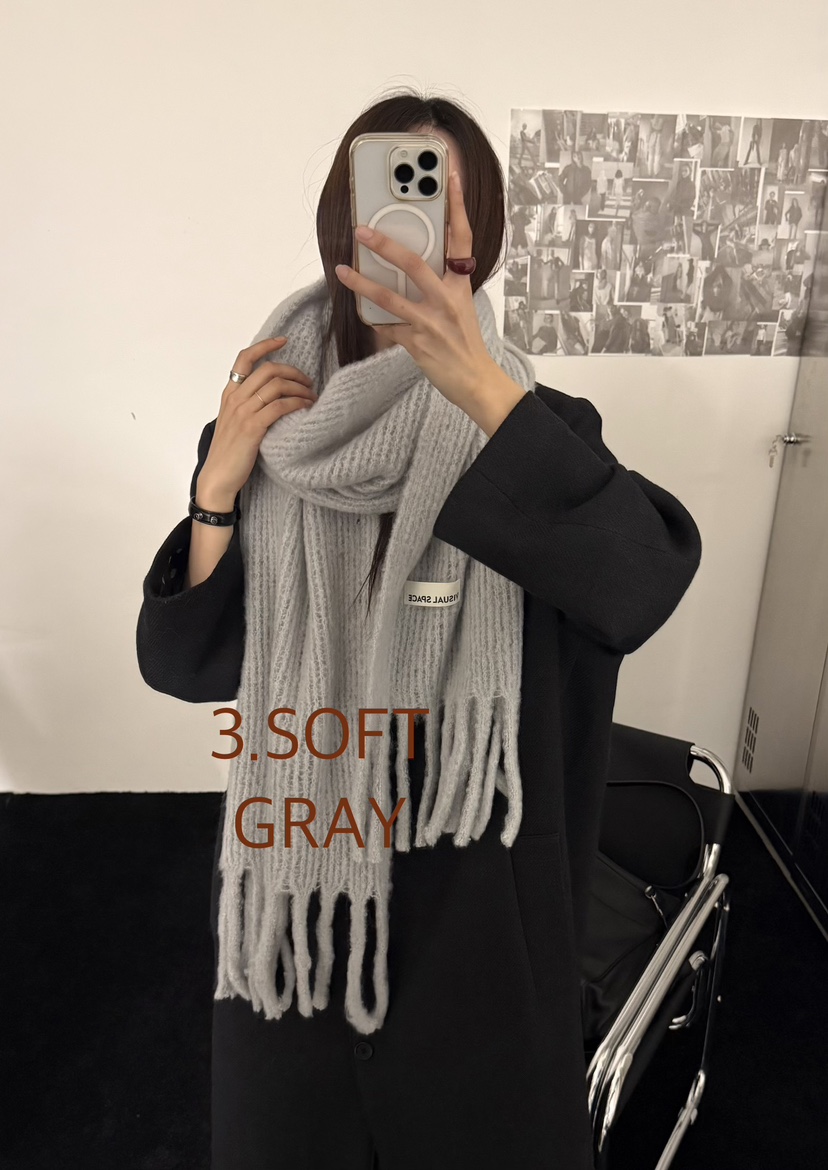 VISUAL SPACE韓國直郵㊣女士新款職業25秋冬休閑圍巾披肩圍巾VISUAL SPACE圍巾/披肩圖色3