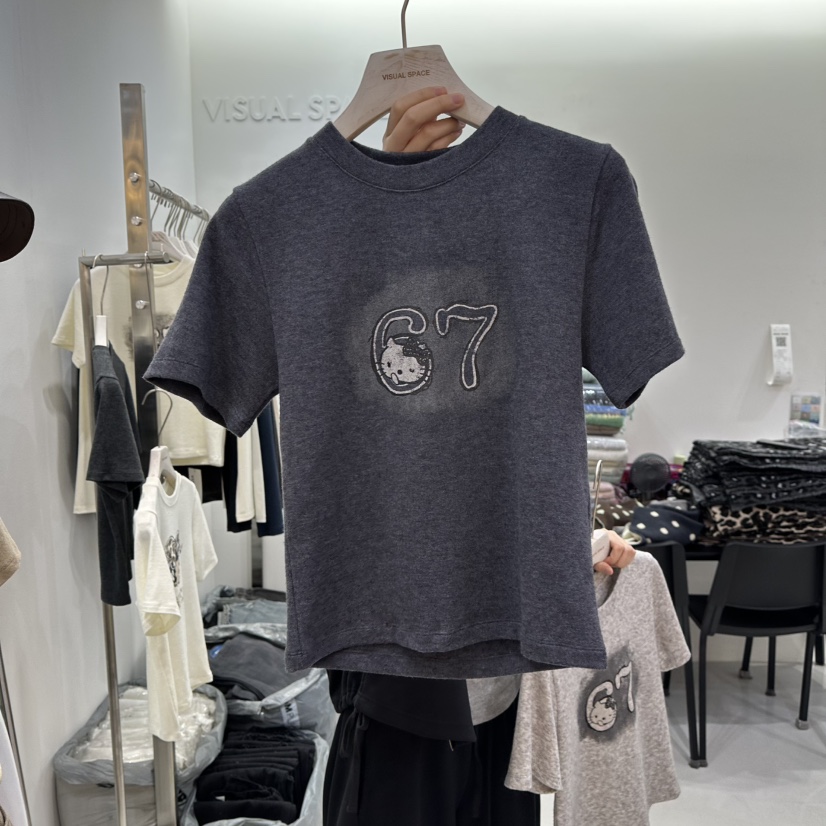 VISUAL SPACE東大門㊣直郵女士新品25秋冬職業時尚熱賣T恤VISUAL SPACET恤圖色3