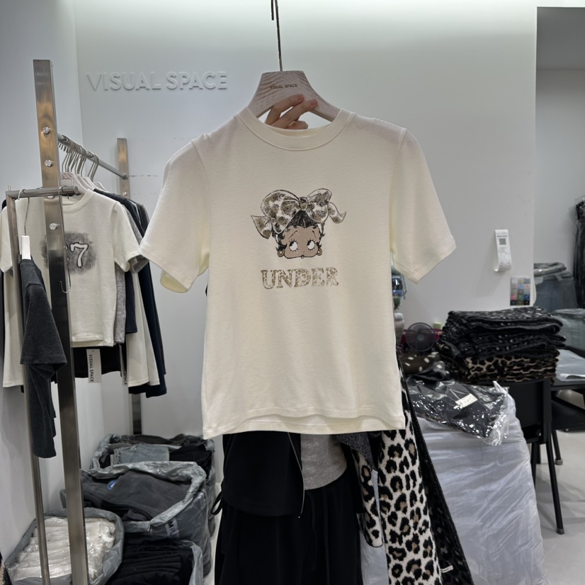 VISUAL SPACE韓國代購㊣女裝新品熱賣推薦時尚真品25秋冬T恤VISUAL SPACET恤