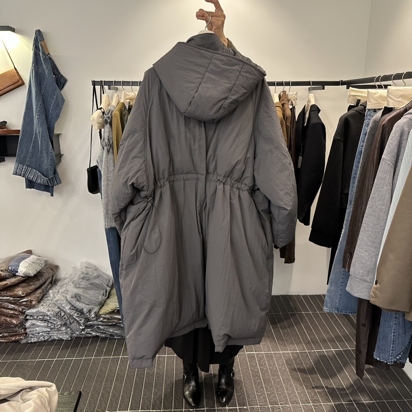 FIND-P東大門㊣直郵女士新品休閑長款羽絨服帽子可拆卸連帽絨FIND-P長款羽絨服