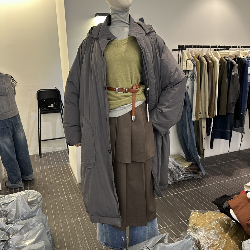 FIND-P東大門㊣直郵女士新品休閑長款羽絨服帽子可拆卸連帽絨FIND-P長款羽絨服