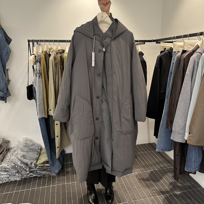 FIND-P東大門㊣直郵女士新品休閑長款羽絨服帽子可拆卸連帽絨FIND-P長款羽絨服
