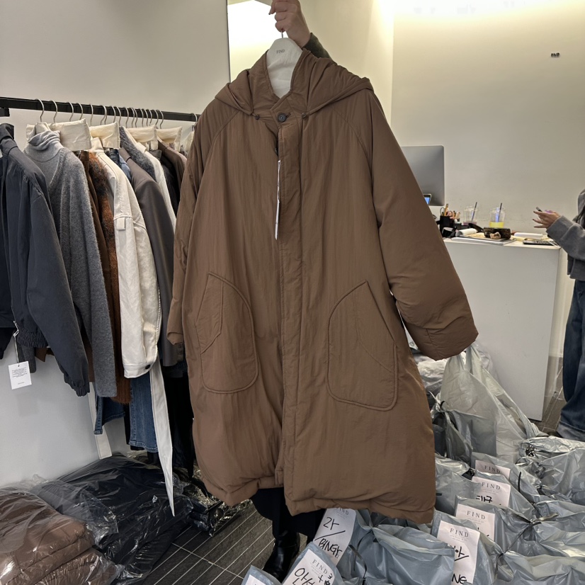 FIND-P東大門㊣直郵女士新品休閑長款羽絨服帽子可拆卸連帽絨FIND-P長款羽絨服圖色2