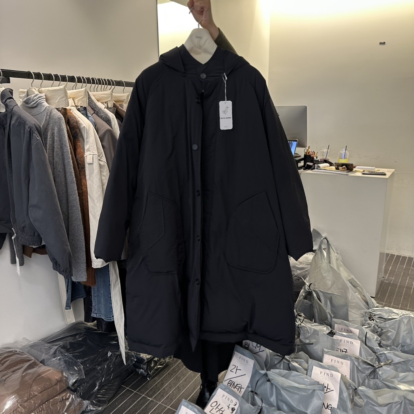 FIND-P東大門㊣直郵女士新品休閑長款羽絨服帽子可拆卸連帽絨FIND-P長款羽絨服圖色3
