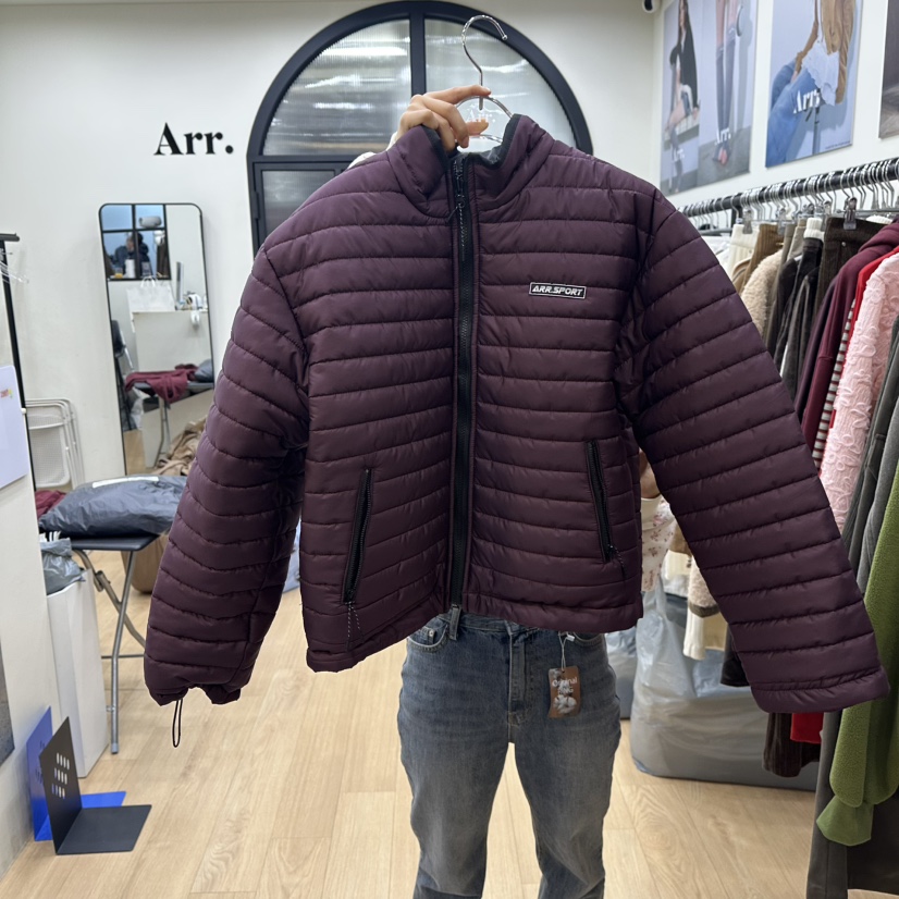 ARR韓國直郵㊣女士新品推薦人氣時尚休閑短款棉服兩面穿雙面ARR短款棉服圖色2