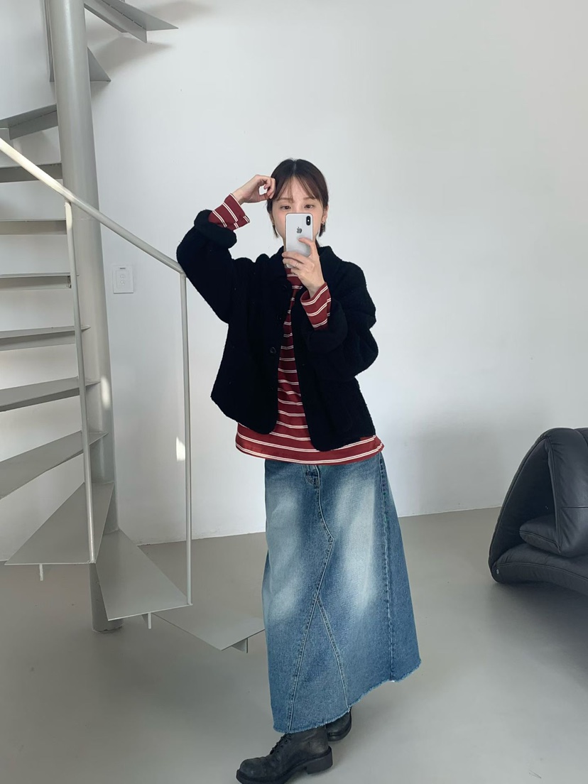TAF韓國直郵㊣女裝新品職業推薦熱賣人氣休閑25秋冬真品長裙TAF長裙