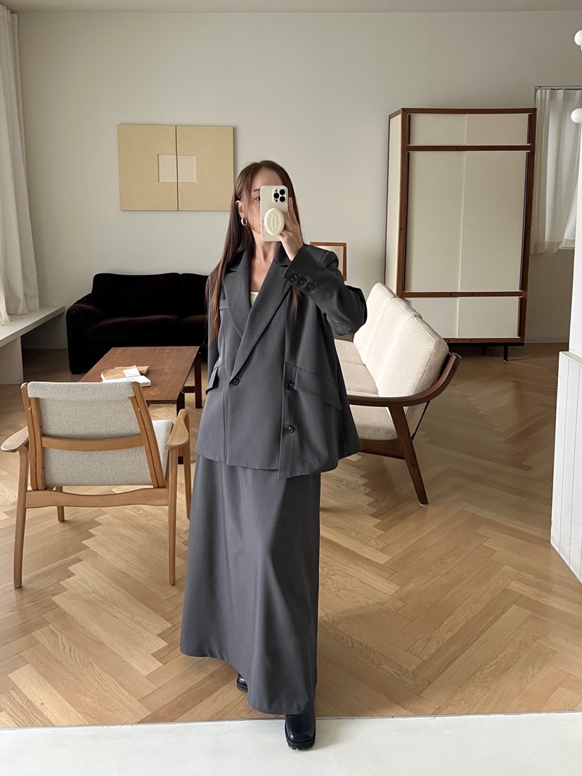 BOLD東大門㊣代購女士新品職業休閑時尚人氣熱賣長裙含腰帶BOLD長裙
