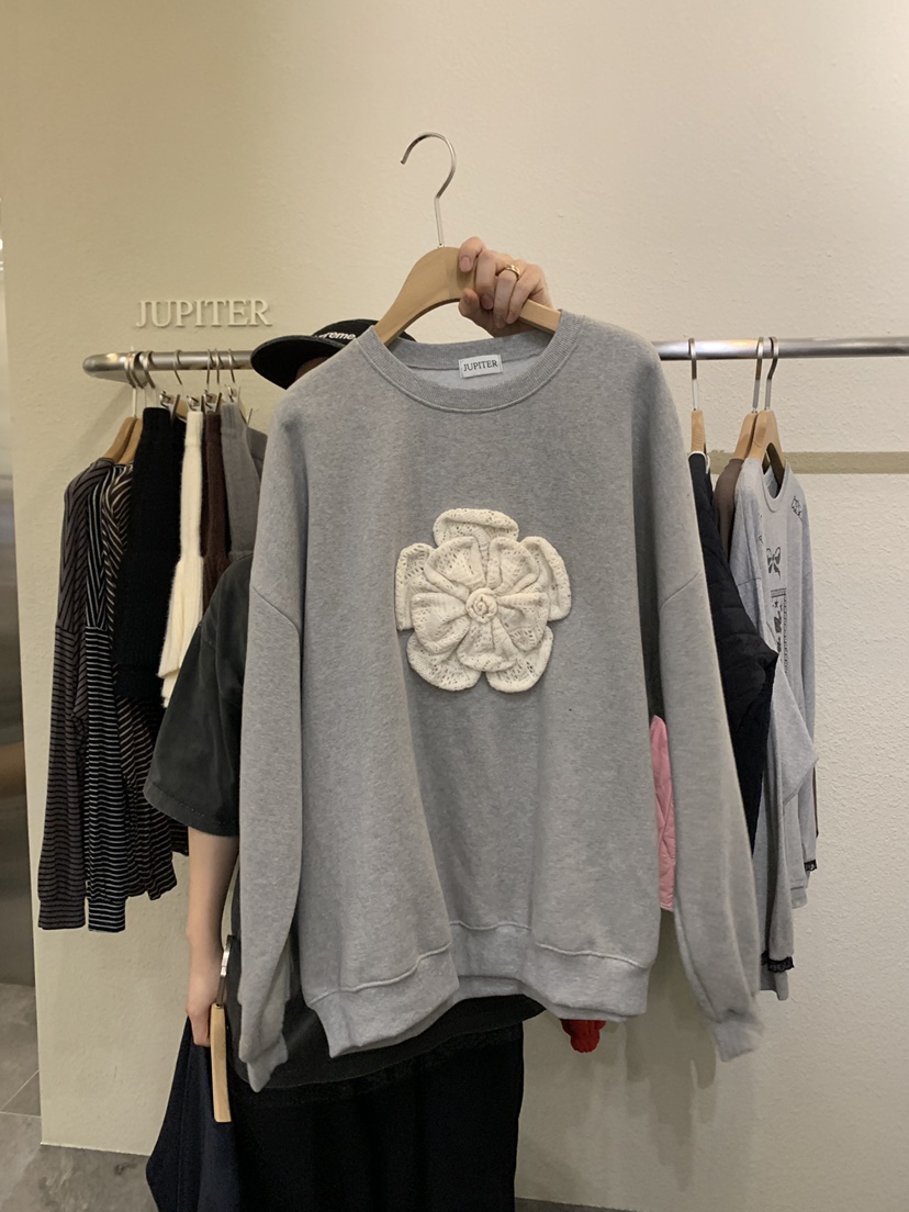 JUPITER東大門㊣直郵女士新品真品推薦時尚25秋冬休閑衛衣刺繡JUPITER衛衣