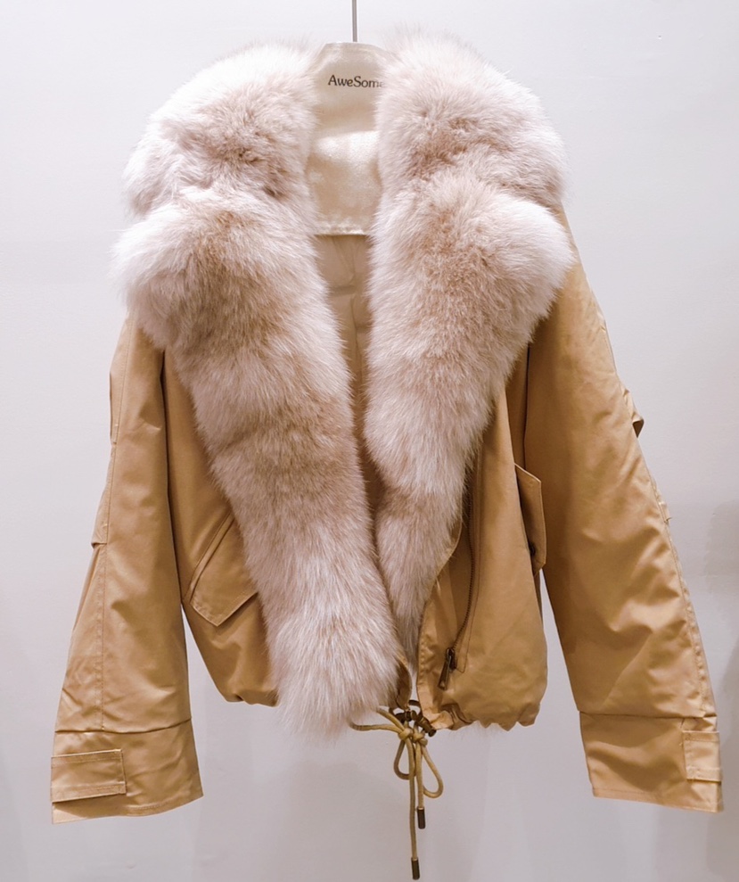 AWESOME-P東大門㊣直郵女裝新品休閑25秋冬熱賣夾克狐貍夾棉AWESOME-P夾克圖色1