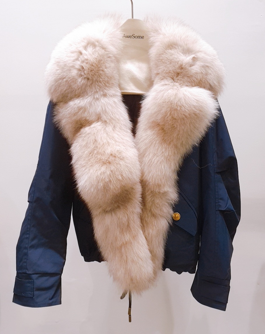 AWESOME-P東大門㊣直郵女裝新品休閑25秋冬熱賣夾克狐貍夾棉AWESOME-P夾克圖色2