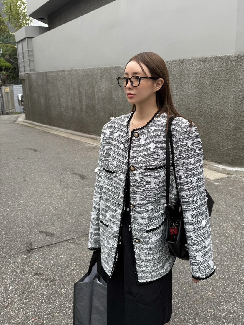 81 MARKET-L東大門㊣直郵女士新品推薦25秋冬職業夾克花呢81 MARKET-L夾克
