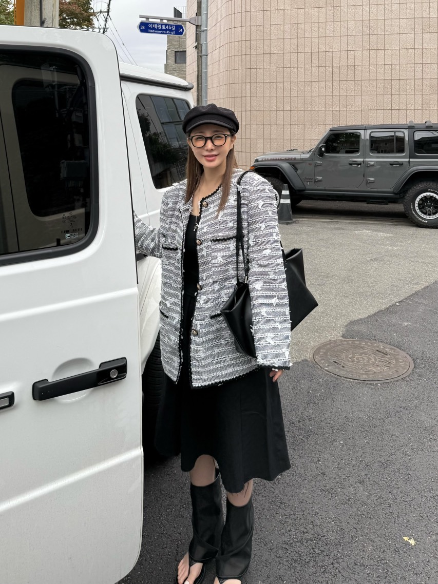 81 MARKET-L東大門㊣直郵女士新品推薦25秋冬職業夾克花呢81 MARKET-L夾克