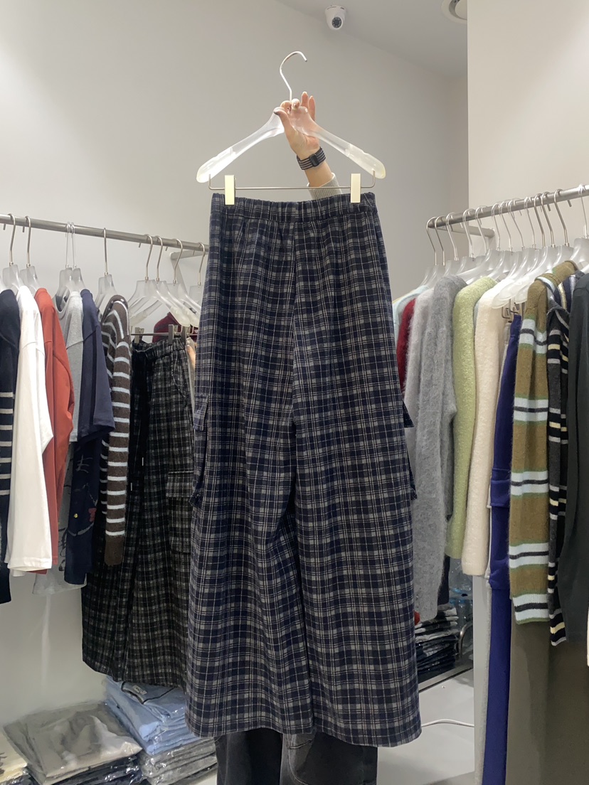 LOOKK東大門㊣直郵女士新款真品休閑職業熱賣時尚休閑褲格子LOOKK休閑褲