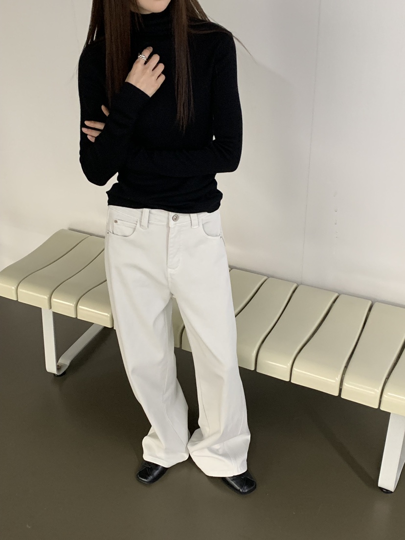 RIVER RAIN東大門㊣實拍女裝新品休閑推薦真品休閑褲奶油色RIVER RAIN休閑褲
