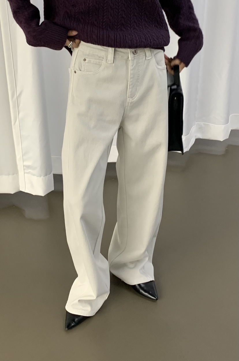 RIVER RAIN東大門㊣實拍女裝新品休閑推薦真品休閑褲奶油色RIVER RAIN休閑褲