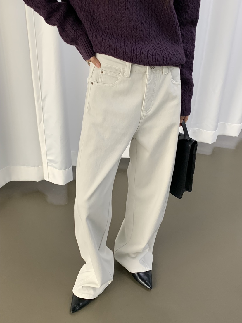 RIVER RAIN東大門㊣實拍女裝新品休閑推薦真品休閑褲奶油色RIVER RAIN休閑褲