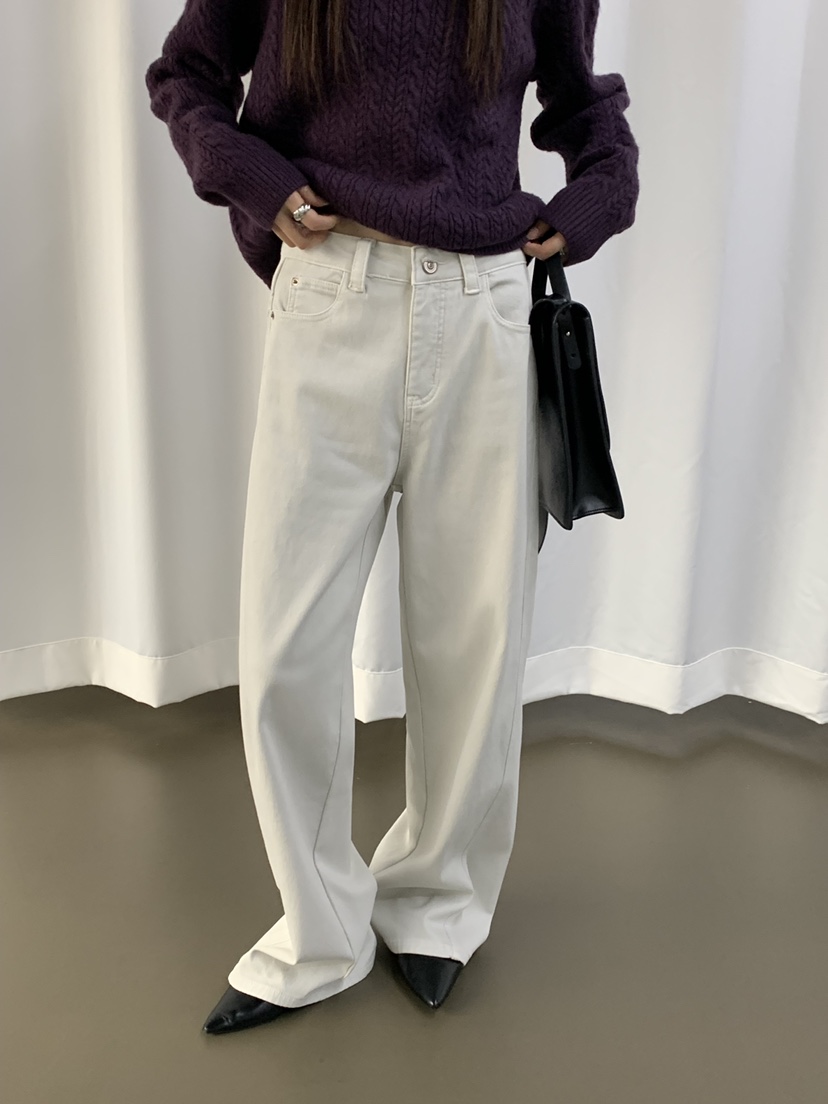 RIVER RAIN東大門㊣實拍女裝新品休閑推薦真品休閑褲奶油色RIVER RAIN休閑褲