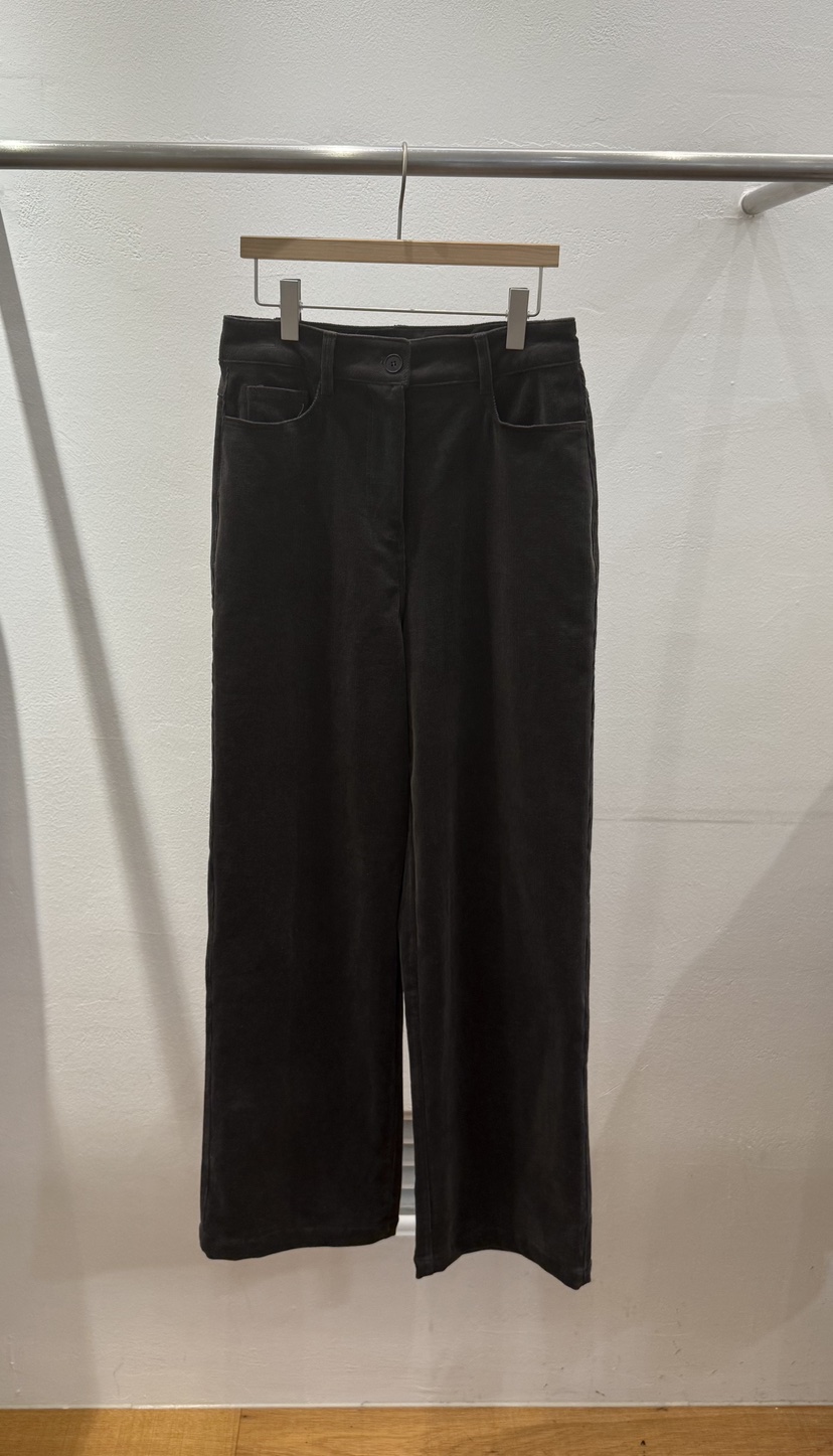 FL LANEL韓國代購㊣女裝新品真品時尚熱賣職業休閑褲燈芯絨FL LANEL休閑褲圖色2墨色