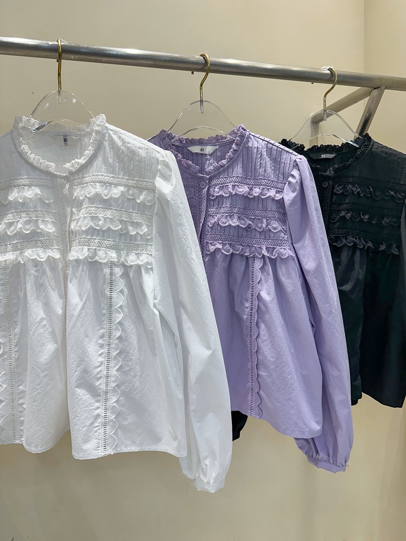81 MARKET-L東大門㊣實拍女裝新款25秋冬時尚職業襯衫蕾絲衫81 MARKET-L襯衫/蕾絲衫