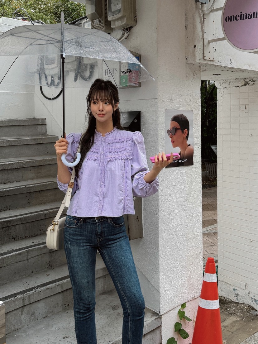 81 MARKET-L東大門㊣實拍女裝新款25秋冬時尚職業襯衫蕾絲衫81 MARKET-L襯衫/蕾絲衫