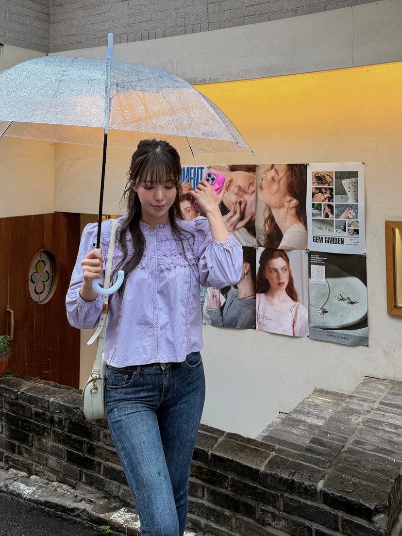 81 MARKET-L東大門㊣實拍女裝新款25秋冬時尚職業襯衫蕾絲衫81 MARKET-L襯衫/蕾絲衫