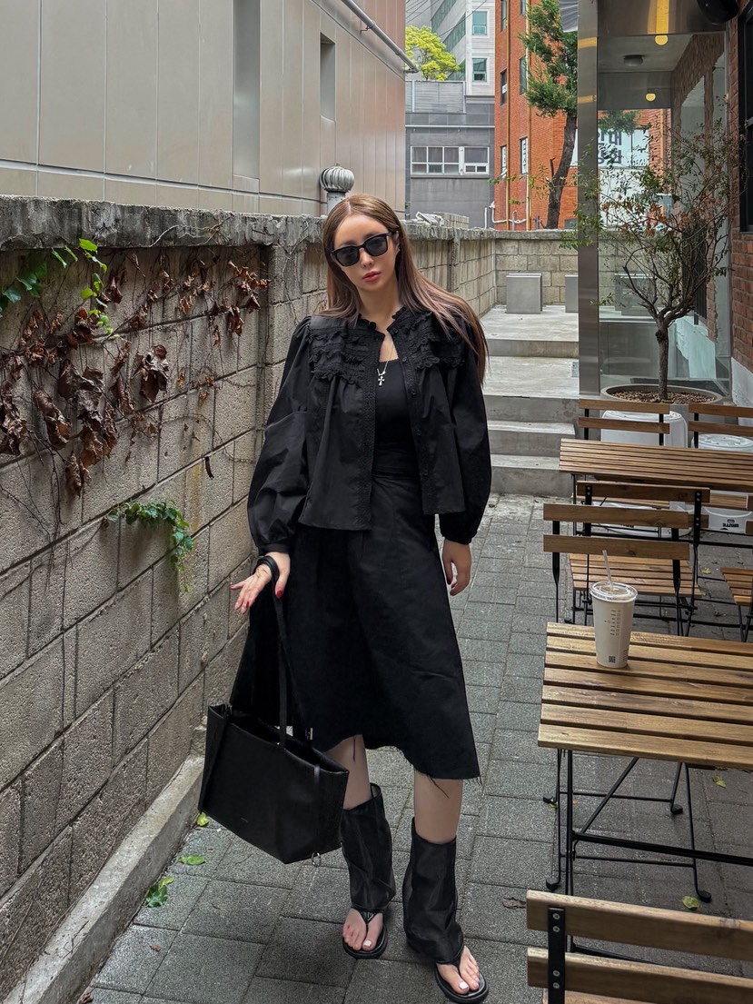 81 MARKET-L東大門㊣實拍女裝新款25秋冬時尚職業襯衫蕾絲衫81 MARKET-L襯衫/蕾絲衫