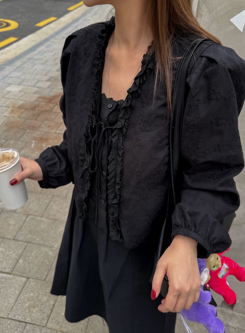 81 MARKET-L東大門㊣實拍女裝新款職業推薦25秋冬襯衫蕾絲衫81 MARKET-L襯衫/蕾絲衫
