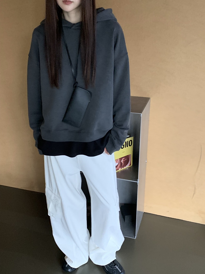 RIVER RAIN東大門㊣實拍女士新品25秋冬熱賣時尚衛衣兜帽寬松RIVER RAIN衛衣
