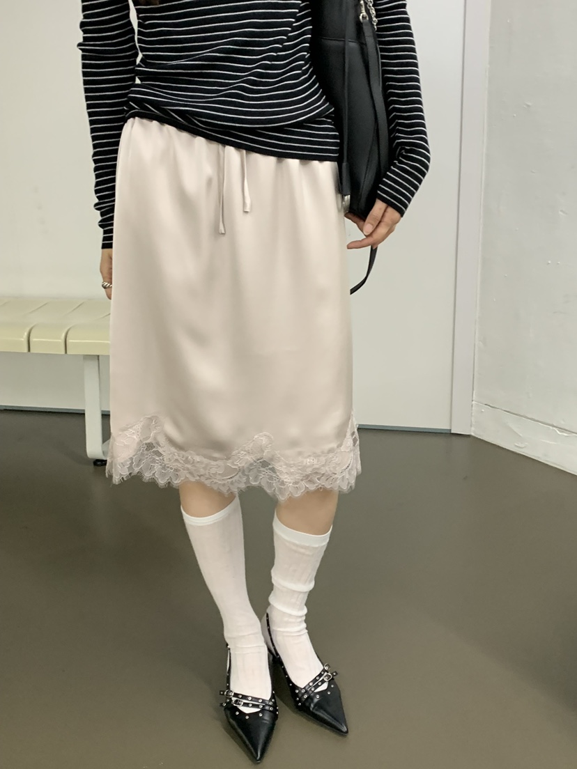 RIVER RAIN東大門㊣代購女裝新款熱賣半身裙中短裙蕾絲絲質RIVER RAIN半身裙/中短裙