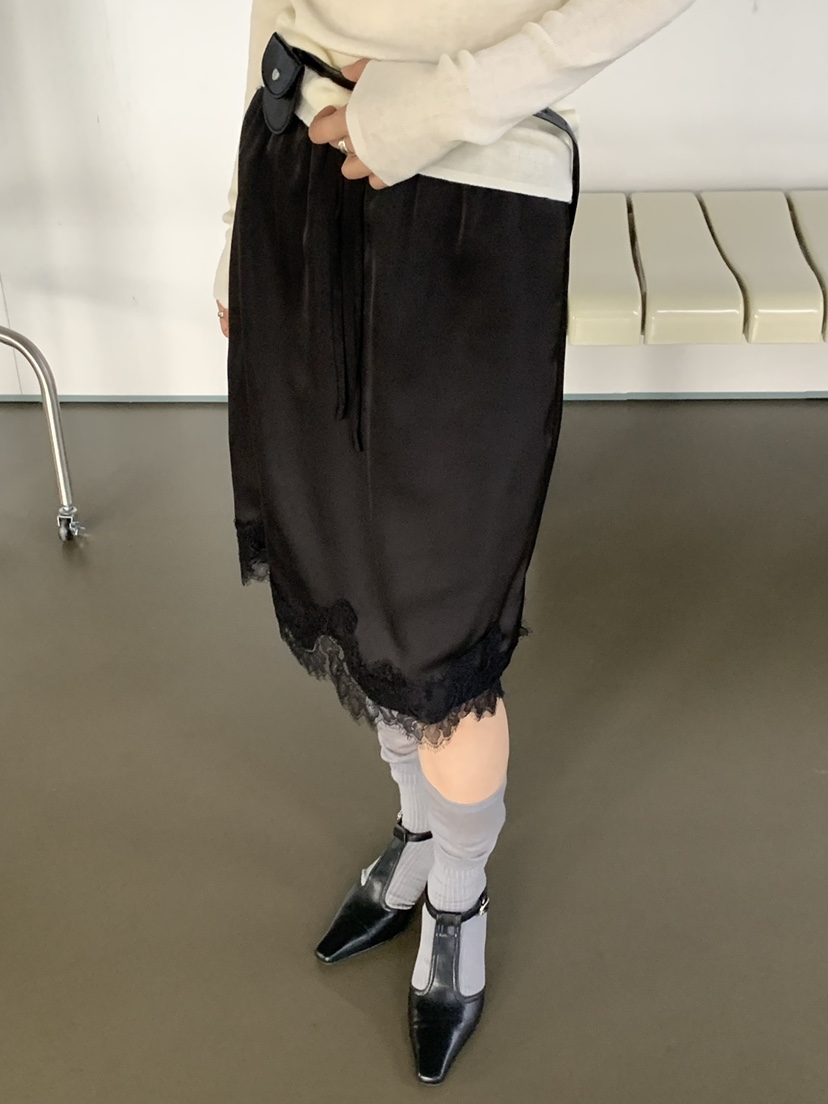 RIVER RAIN東大門㊣代購女裝新款熱賣半身裙中短裙蕾絲絲質RIVER RAIN半身裙/中短裙
