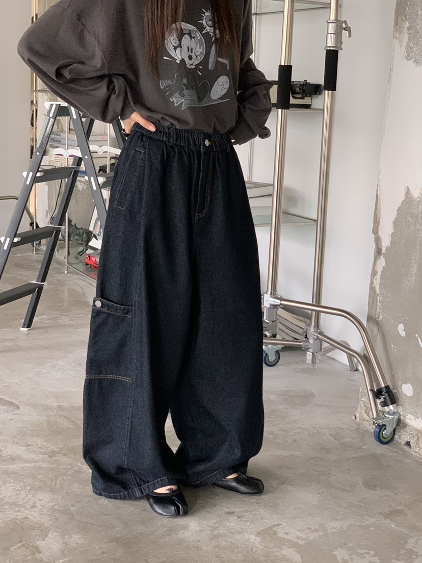 RIVER RAIN東大門㊣代購女裝新款人氣休閑推薦牛仔褲寬松牛仔RIVER RAIN牛仔褲