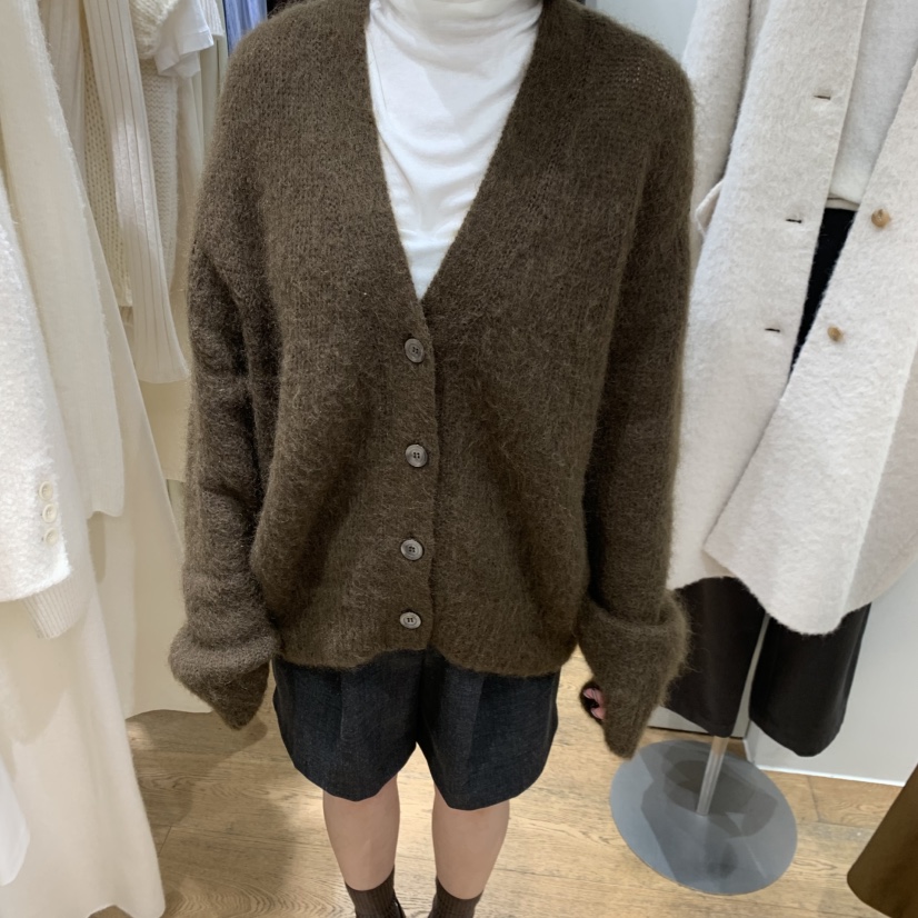 VERVEINE韓國代購㊣女士新品熱賣休閑時尚真品毛衣馬海毛開衫VERVEINE毛衣圖色2