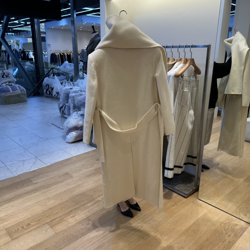 VAN NZILL韓國直郵㊣女士新品職業休閑人氣中長款大衣含腰帶VAN NZILL中長款大衣