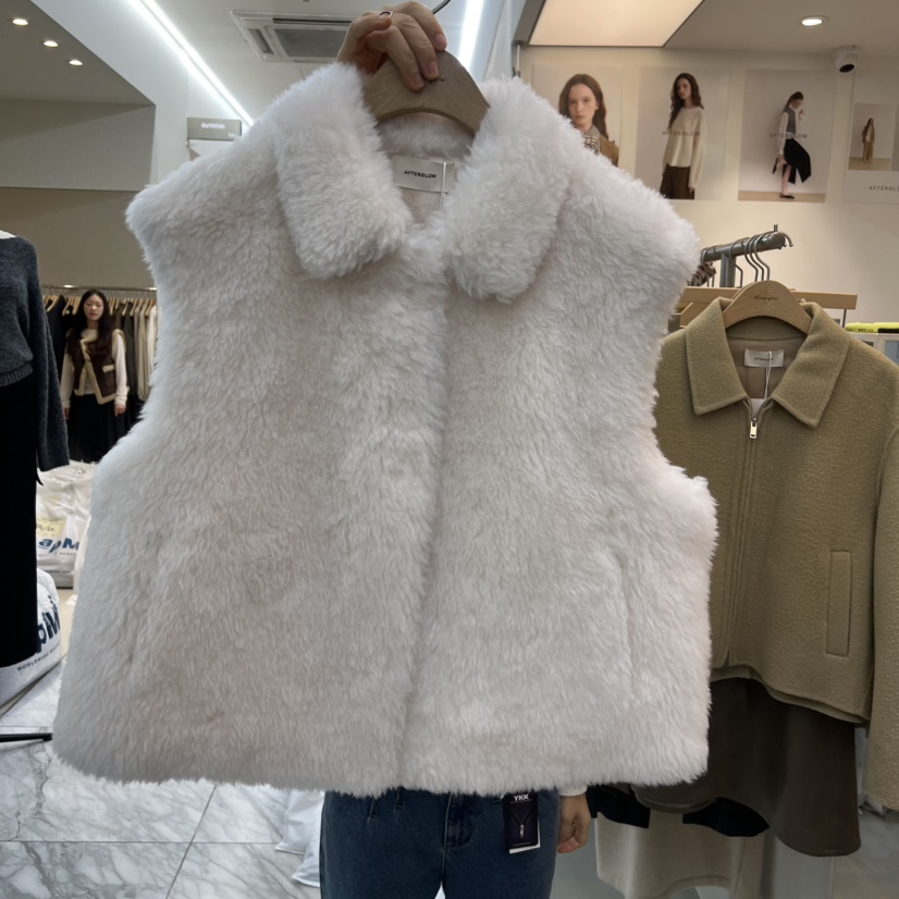 AFTERGLOW韓國代購㊣女士新品25秋冬真品熱賣休閑職業時尚馬甲AFTERGLOW馬甲