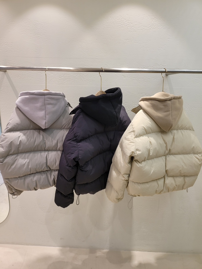 空韓國代購㊣女士新款推薦休閑人氣熱賣短款羽絨服假兩件連帽THE OTHER短款羽絨服
