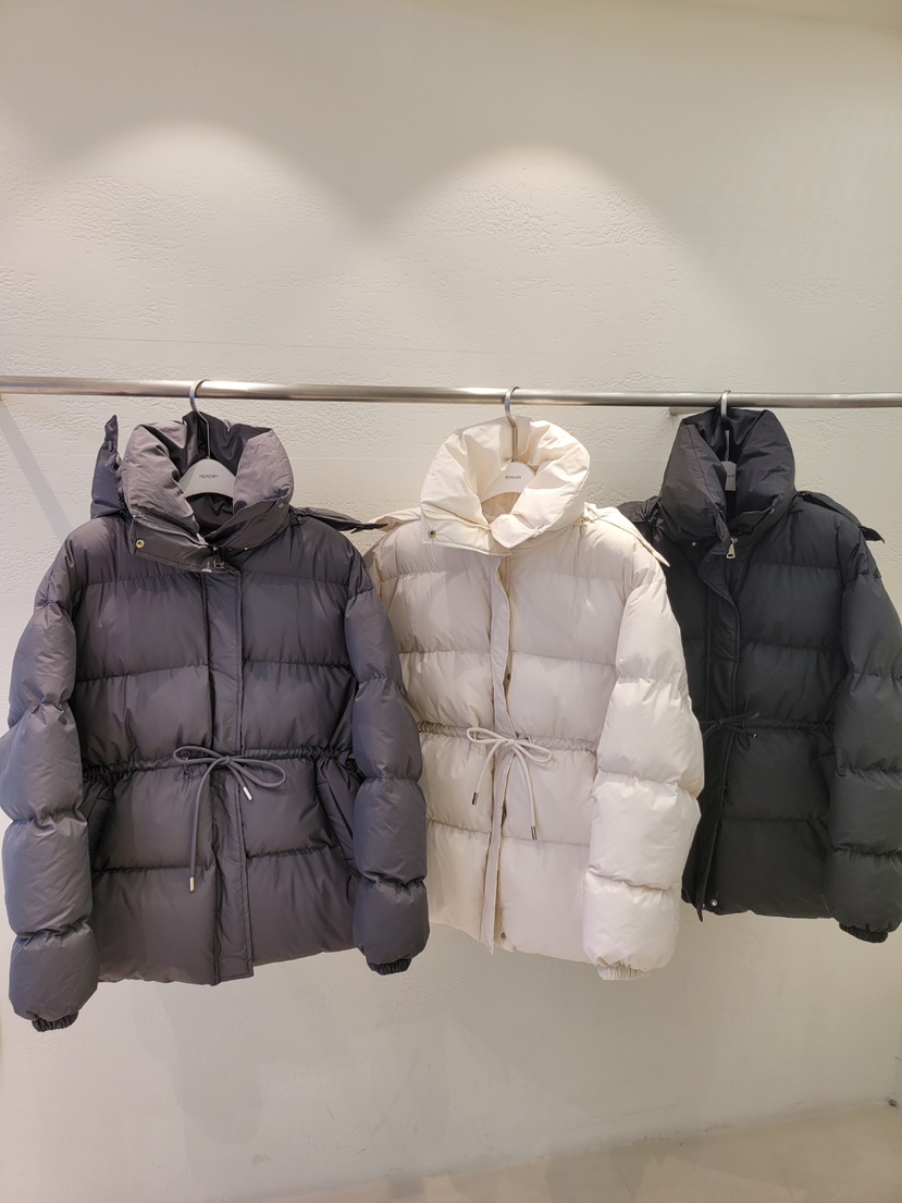 空東大門㊣實拍女裝新品推薦25秋冬真品熱賣短款羽絨服腰帶THE OTHER短款羽絨服