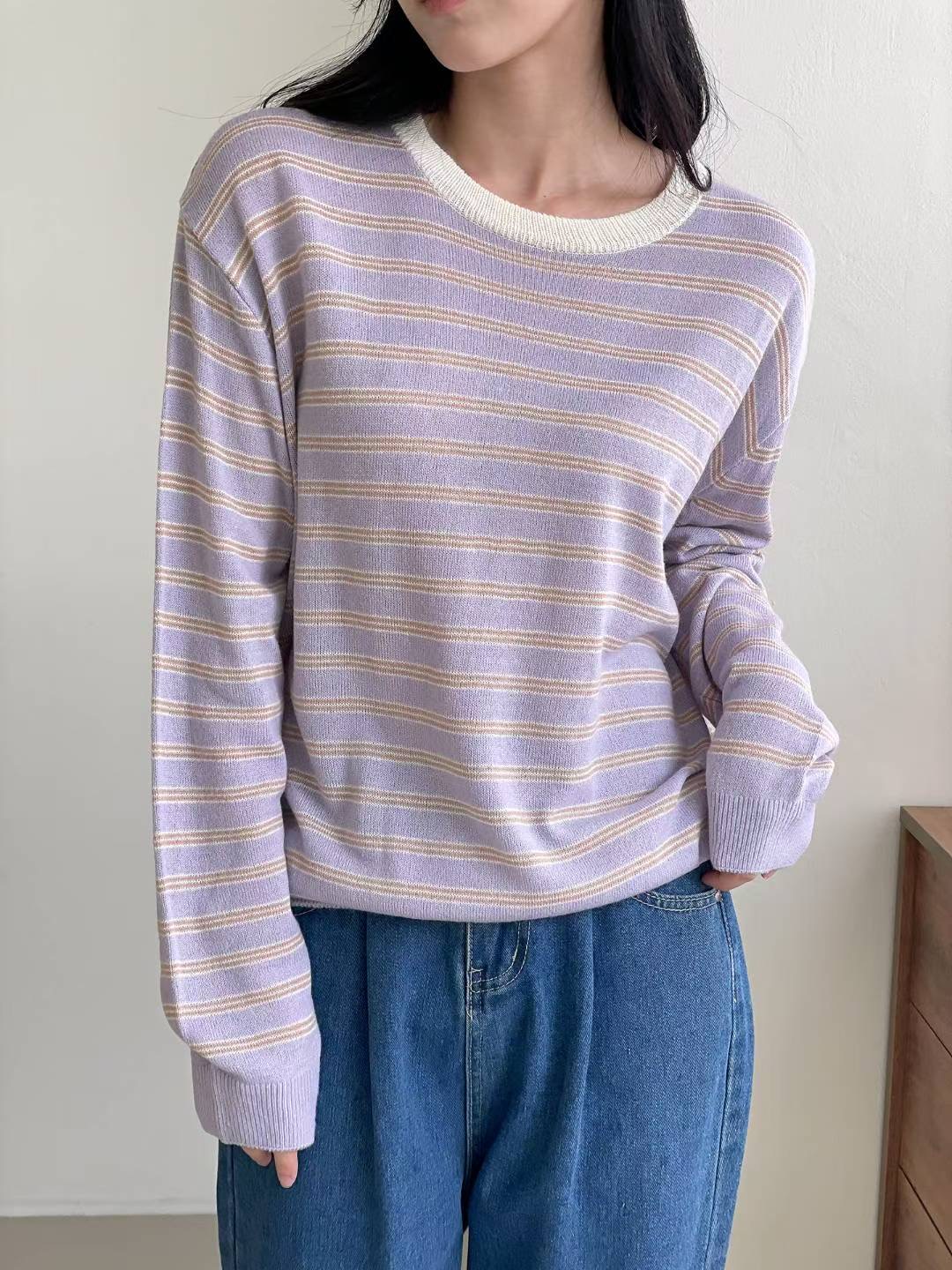 MUSTBE韓國代購㊣女裝新品25秋冬時尚熱賣真品推薦休閑長袖T恤MUSTBE長袖T恤圖色2