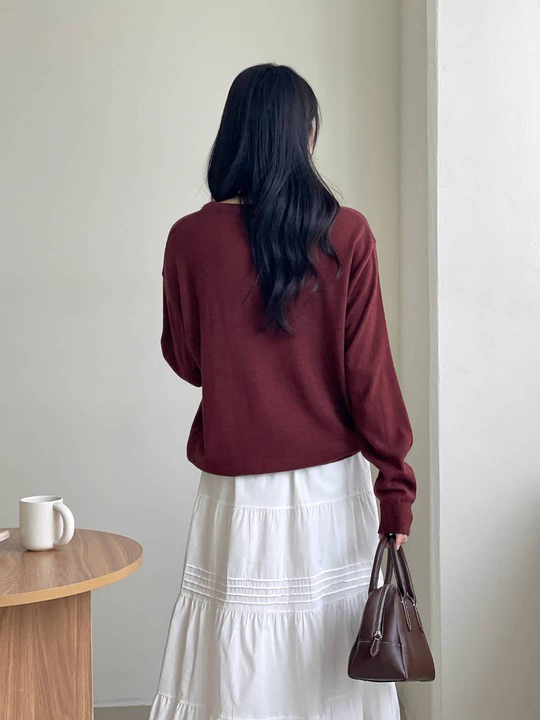 MUSTBE韓國代購㊣女裝新款真品人氣時尚休閑25秋冬熱賣長袖T恤MUSTBE長袖T恤