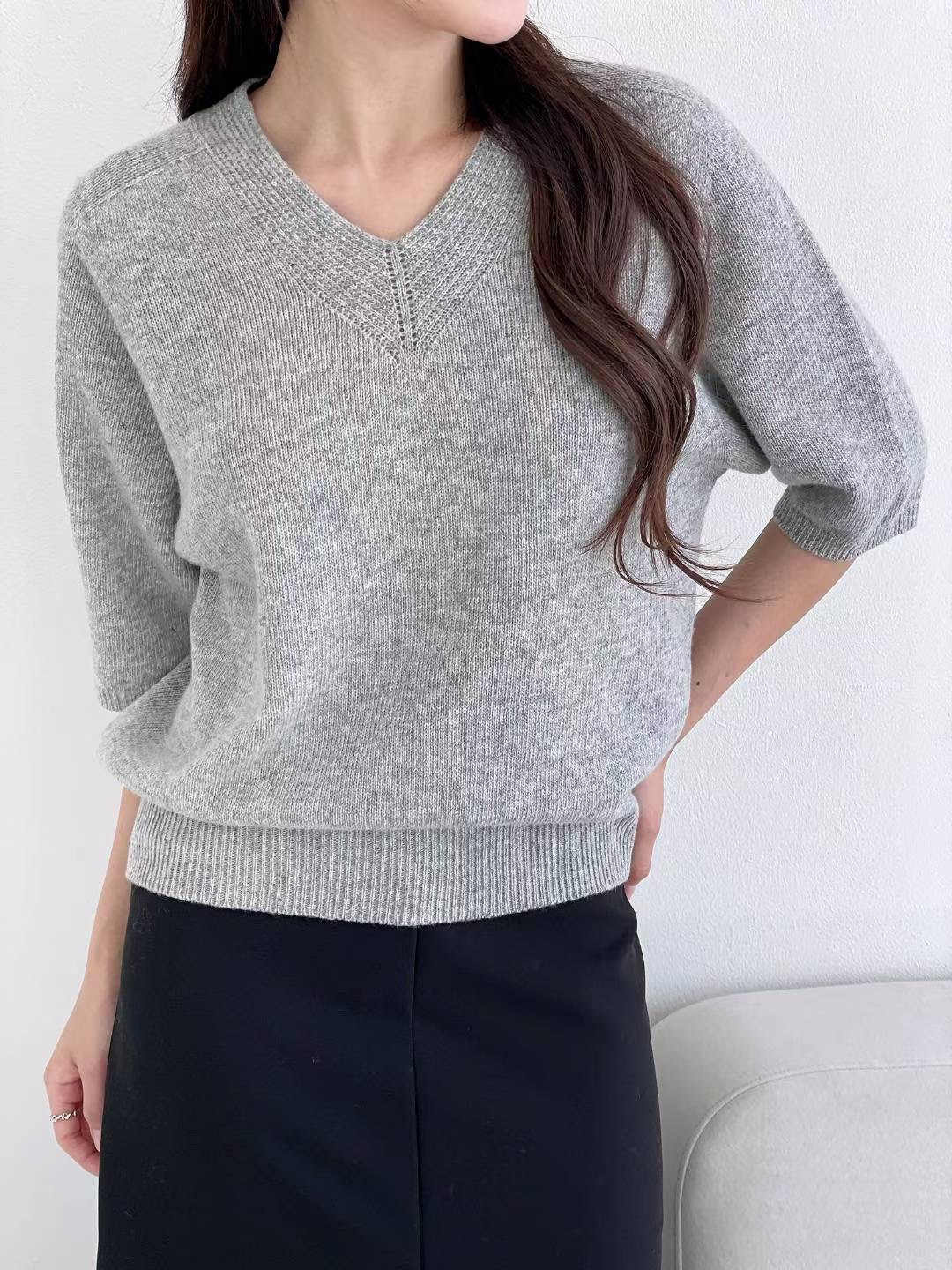 MUSTBE東大門㊣代購女士新款熱賣人氣時尚職業真品針織衫V領MUSTBE針織衫圖色3