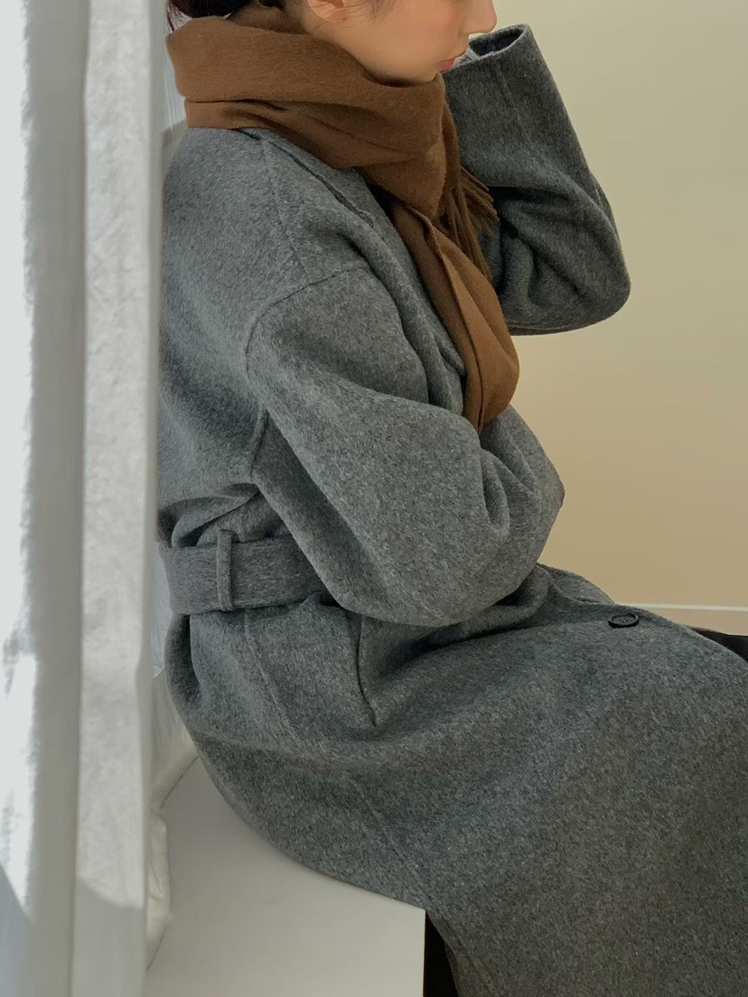 BINUS韓國直郵㊣女裝新品職業推薦真品人氣25秋冬中長款大衣BINUS中長款大衣