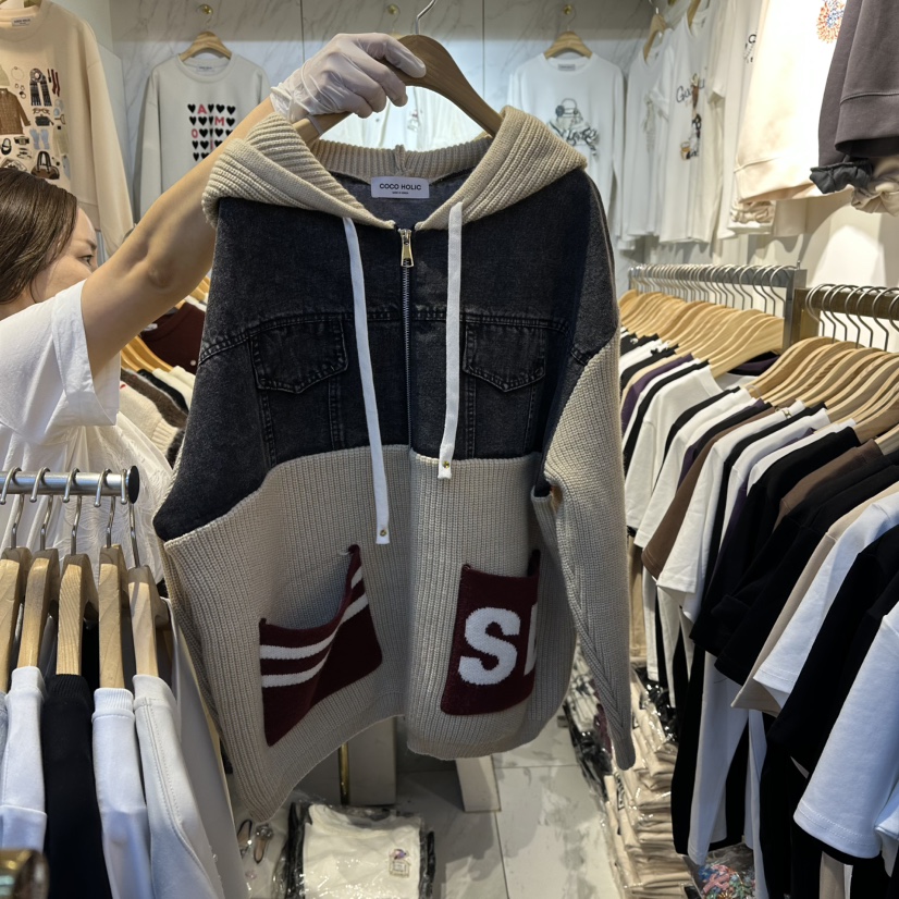 COCO HOLIC東大門㊣實拍女士新品時尚職業人氣熱賣夾克兜帽COCO HOLIC夾克圖色1