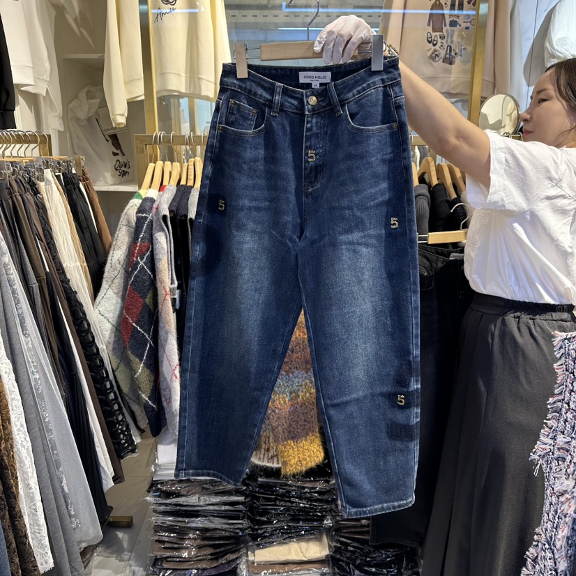 COCO HOLIC東大門㊣實拍女士新款職業25秋冬真品人氣牛仔褲COCO HOLIC牛仔褲圖色2