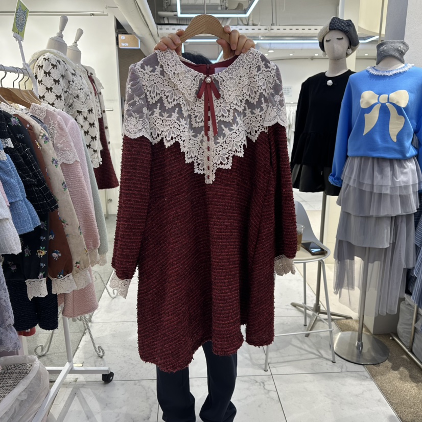 MS韓國代購㊣女士新款時尚真品人氣休閑25秋冬推薦熱賣連衣裙MS連衣裙圖色2