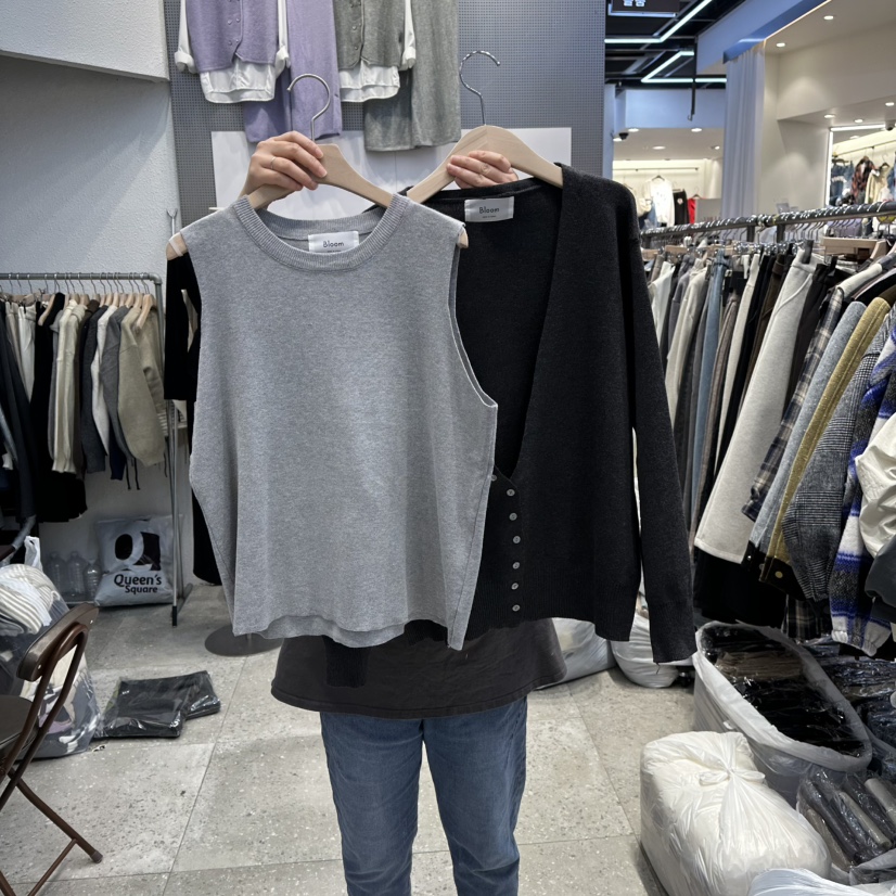 BLOOM東大門㊣直郵女裝新品25秋冬熱賣套裝兩件套套裝開衫紐扣BLOOM-Q套裝