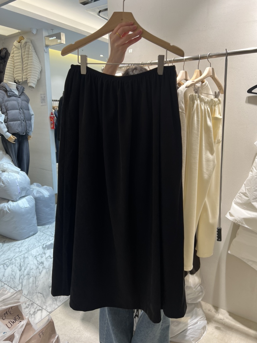 FF韓國代購㊣女士新款25秋冬時尚真品職業半身裙中短裙褶皺FF/SUNDAY半身裙/中短裙圖色3