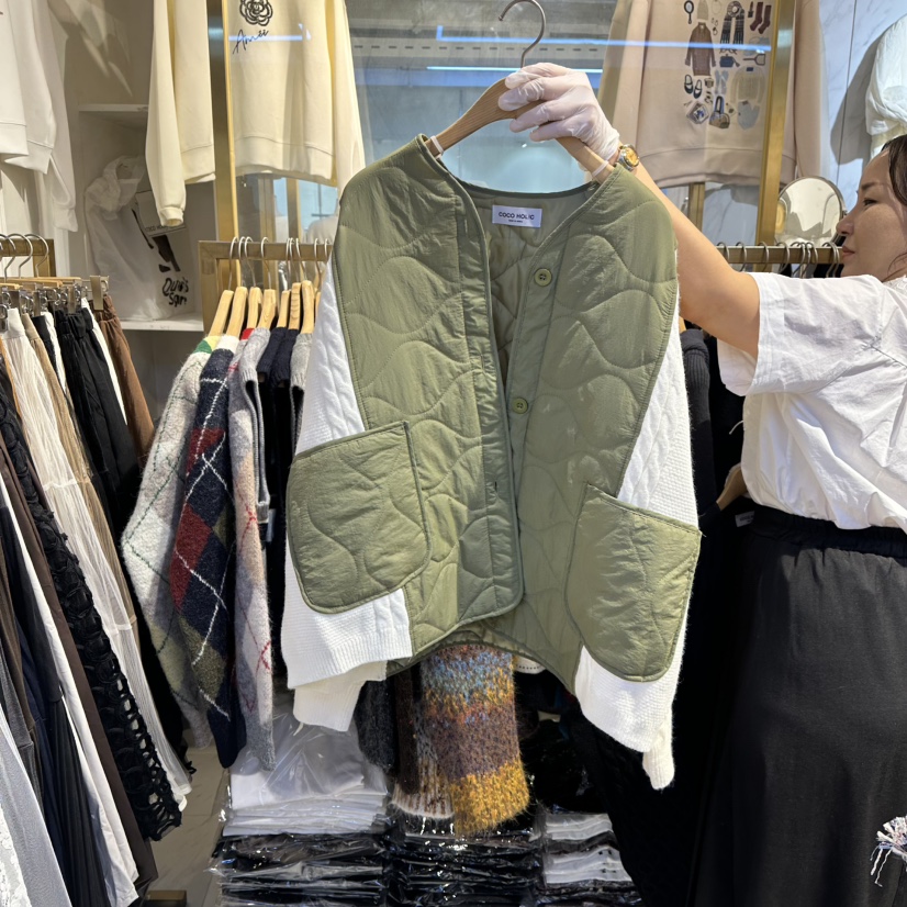 COCO HOLIC東大門㊣實拍女裝新品時尚職業推薦人氣短款棉服COCO HOLIC短款棉服圖色1