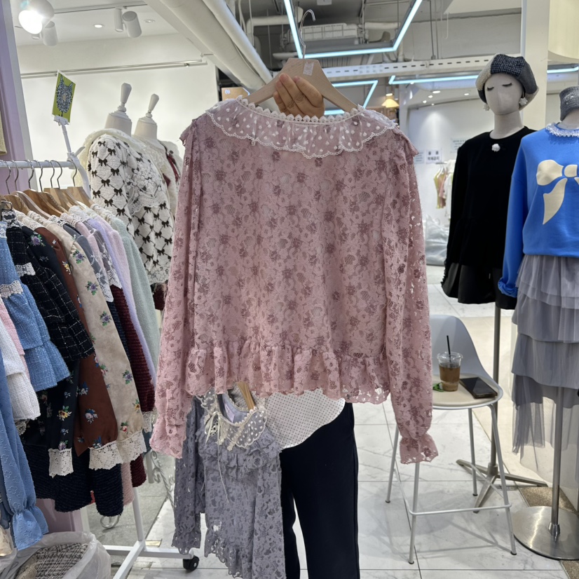 MS東大門㊣實拍女裝新品真品休閑時尚職業25秋冬襯衫蕾絲衫MS襯衫/蕾絲衫