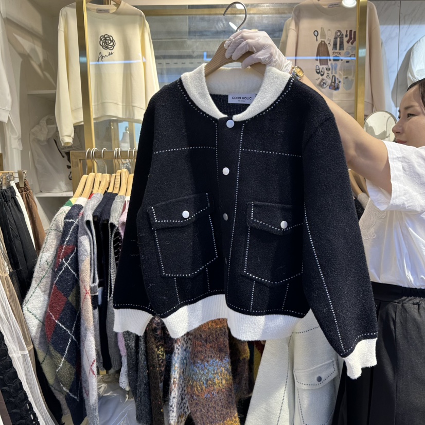 COCO HOLIC韓國代購㊣女士新款休閑25秋冬職業熱賣真品夾克COCO HOLIC夾克圖色2